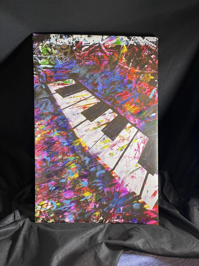 Piano Keys Abstract Modern Wall Art Painting on Canvas by artist Michael John Valentine of Charlotte North Carolina