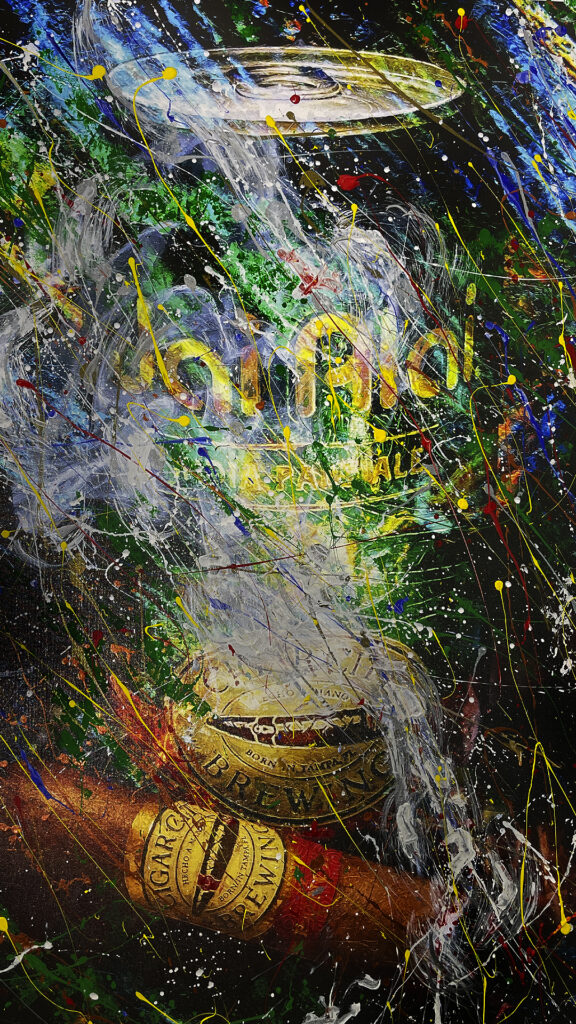 Abstract Modern Art Signed Original Cigar City and Punch Cigar 28 x 42 in studio