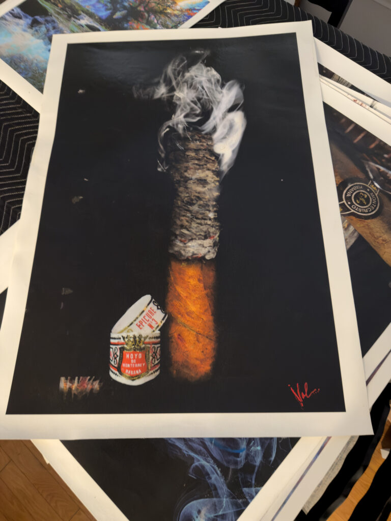 Hoyo De Monterrey Habana Epicure No 3 42 x 28 signed canvas