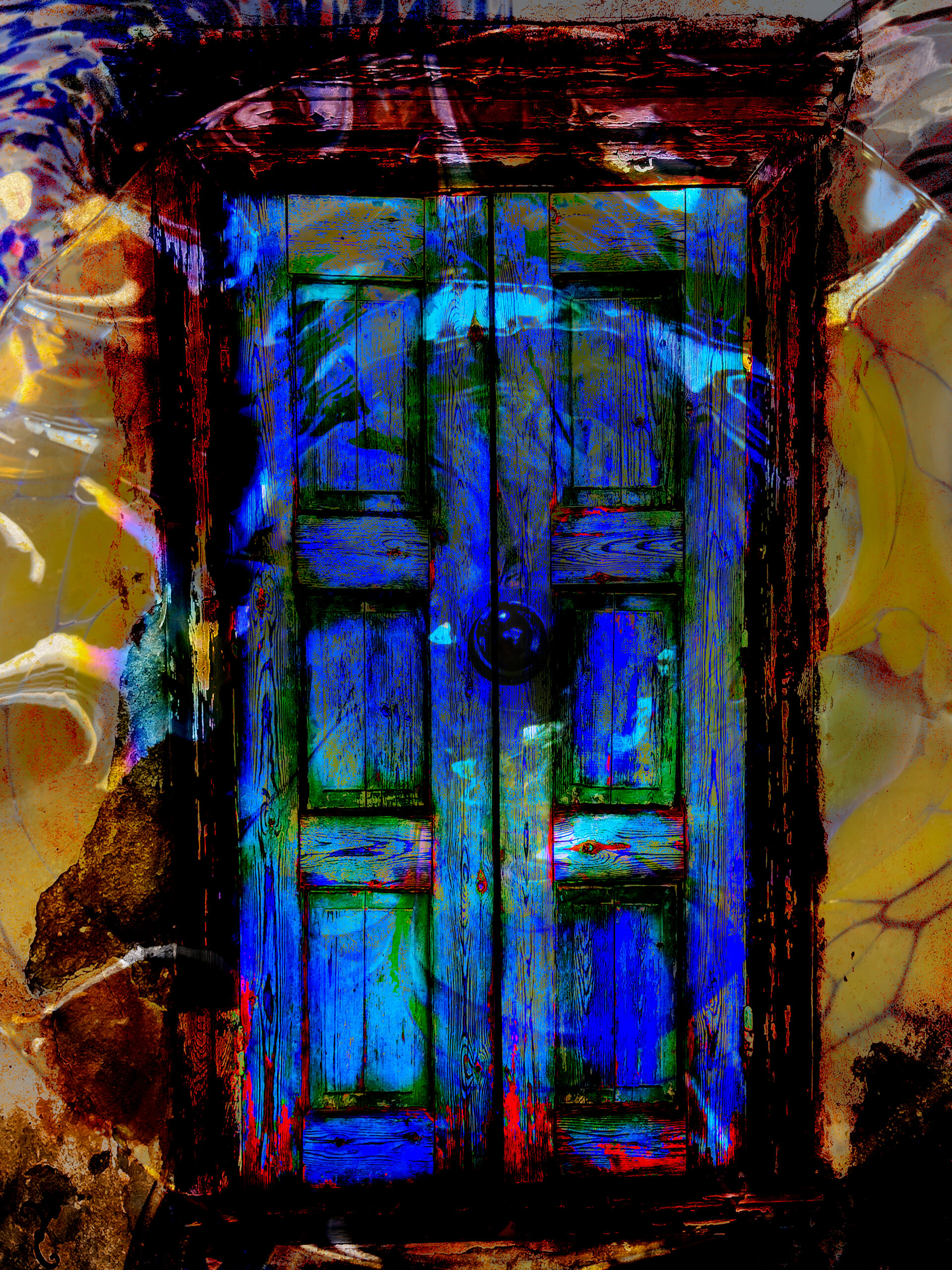 Milos Greece Abstract Door Art