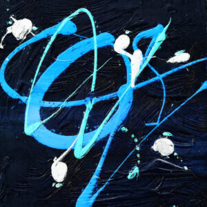 Abstract Painting with Blue Lines