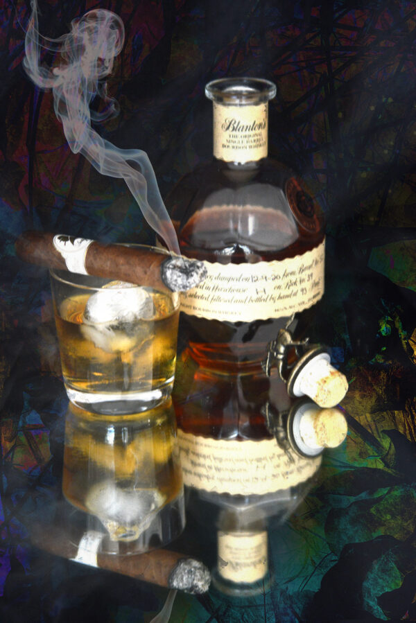 Blantons Bourbon with Davidoff cigar
