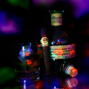 Abstract Blanton's Bourbon with Padron Cigar Painting on Canvas by Artist Michael John Valentine of Lake Norman