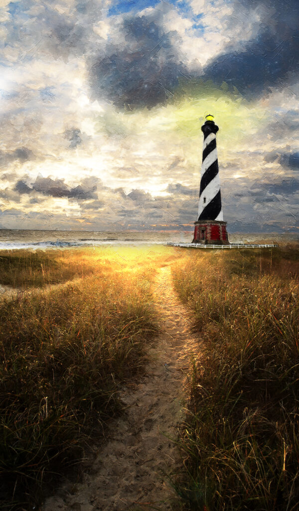 Cape Hatteras Lighthouse pathway painting