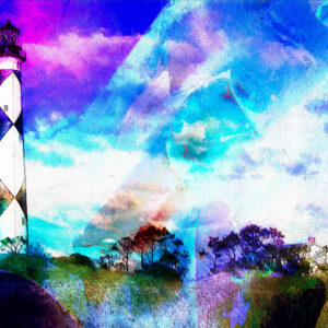 Abstract Painting Cape Lookout North Carolina Lighthouse