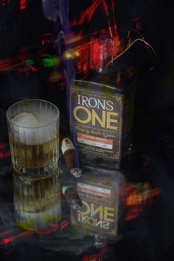 Irons One Bourbon and Davidoff Cigar painting