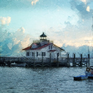 Manteo Roanoke Marshes Lighthouse painting on canvas