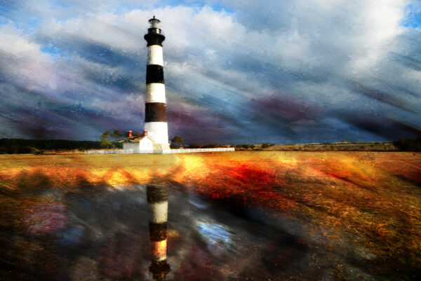 Abstract Bodie Island Lighthouse Painting on canvas