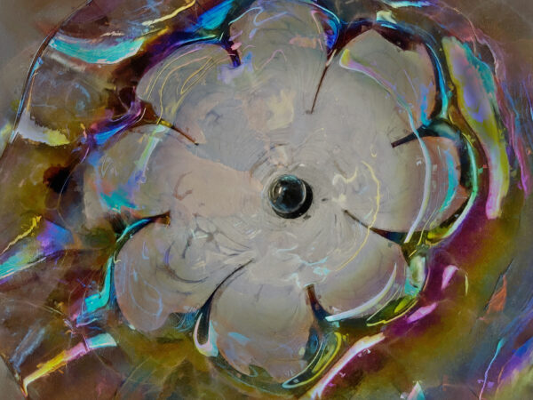 flowering abstract glass art