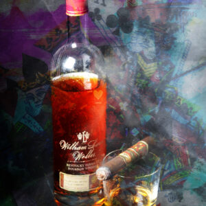 William Weller Bourbon with Opus X Cigar art