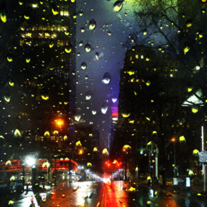 Neon Lights of Charlotte in The Rain Painting