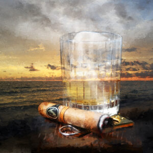 Davidoff by the sea cigar painting