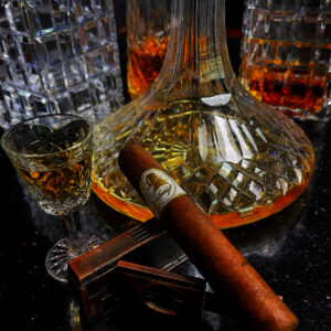 Davidoff Cigar with decanters of Whiskey Painting