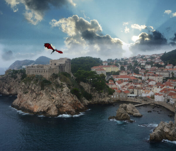 Dragon Flying over Dubrovnik Croati