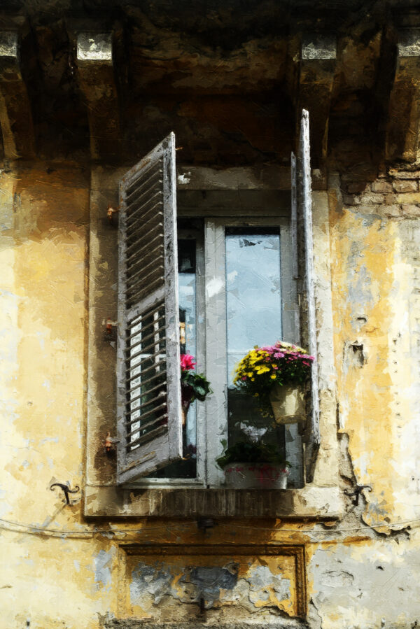 Window Art Corfu Greece Painting