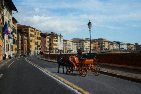 Pisa Italy Horse drawn carriage Painting