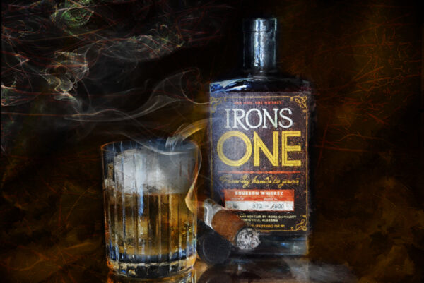 Irons One Bourbon with Davidoff Cigar Wall Art on Canvas by artist Michael John Valentine of Huntersville North Carolina