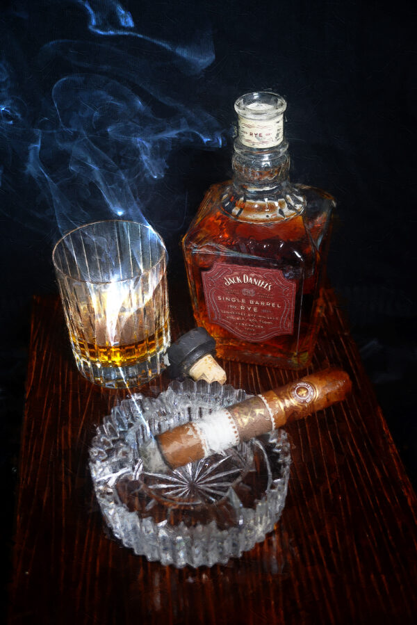 Jack and A premium cigar