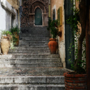 Steps to a door in Sicily Italy painting on canvas