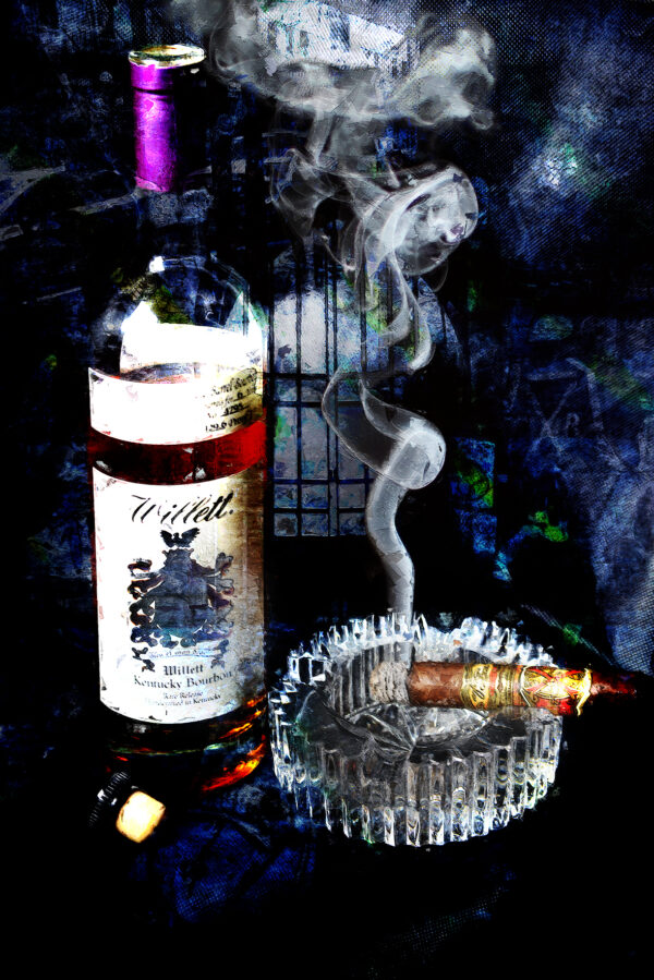 cigar and bourbon wall art