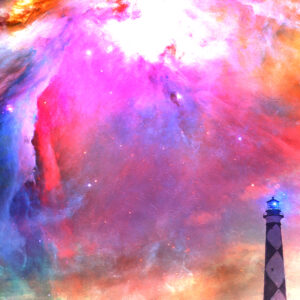 Cape Lookout Lighthouse with Nebula