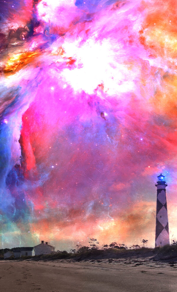 Cape Lookout Lighthouse with Nebula