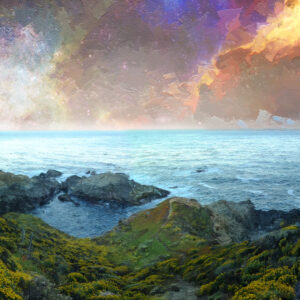 Yellow Wild Flowers on the coast of California painting