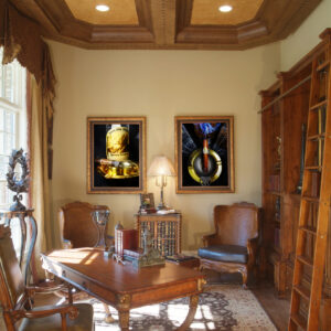 Davidoff and Fuente Cigars with Pappy Van Winkle's Bourbon Wall Art by Cigar Artist Michael John Valentine