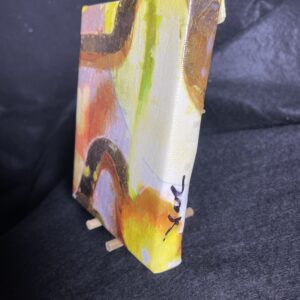 Abstract Blend Painting Gallery Wrapped 6 x 4.5 canvas with mini easel.