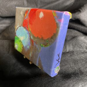 Handmade Mini Easel with Original Abstract gallery Wrapped Painting by Artist Michael John Valentine of Huntersville North Carolina