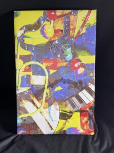 Abstract Music Gallery Wrapped Wall Art Size 33 x 21 on Canvas in the studio by Michael John Valentine of Huntersville North Carolina