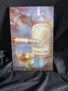Pappy and Davidoff together as Wall Art on Canvas by artist Michael John Valentine of Lake Norman North Carolina
