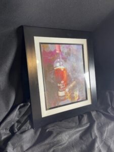 Weller Bourbon with Opus X Cigar Wall Art Framed by artist Michael John Valentine of Huntersville North Carolina