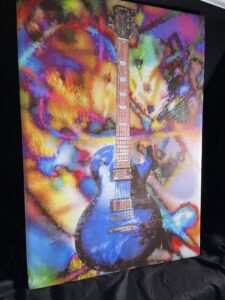 Gibson Les Paul Abstract Modern Wall Art on Canvas by artist Michael John Valentine of Huntersville NC
