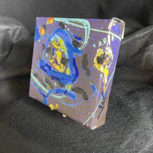 Modern Art Abstract 6 x 6 Gallery Wrapped Canvas with mini easel by artist Michael John Valentine of Huntersville