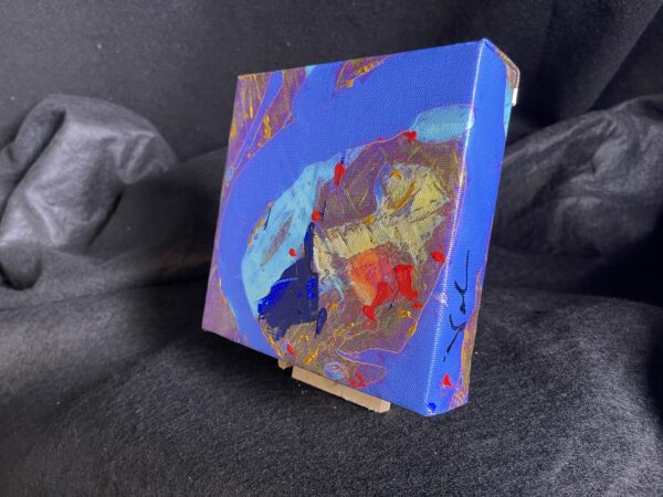 Modern Art Abstract 6 x 6 Gallery Wrapped Canvas with mini easel by artist Michael John Valentine of Huntersville