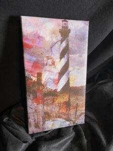 11.5 x 20 Gallery Wrapped Exhibition Canvas titled Abstract Cape Hatteras Lighthouse by artist Michael John Valentine of Huntersville North Carolina