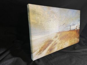 The Coast of North Carolina Map with Cape Hatteras Lighthouse 21 x 36 Gallery Wrapped Canvas by artist Michael John Valentine of Lake Norman