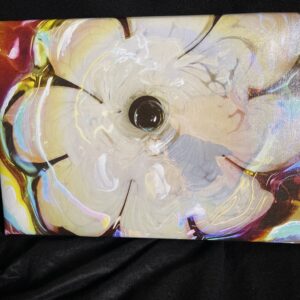 Abstract Glass Flower Painting on canvas overpainted and sealed by artist Michael John Valentine of Huntersville