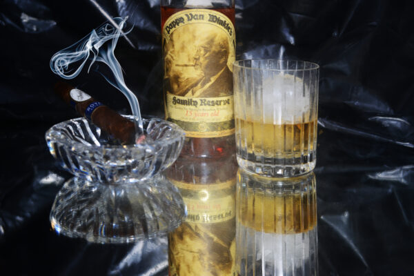 Pappy Van Winkle's and Davidoff Royal Cigar Wall Art on Canvas by cigar artist Michael john Valentine of Charlotte