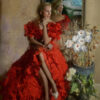 Lady in The Red Dress Wall Art Painting on Canvas by Artist Michael John Valentine of Davidson North Carolina