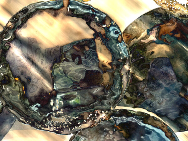 Abstract Painting Titled Drops of Water by Mixed Media Artist Michael John Valentine of Lake Norman North Carolina