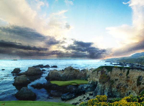 sixth hole virtual reality golf hole art