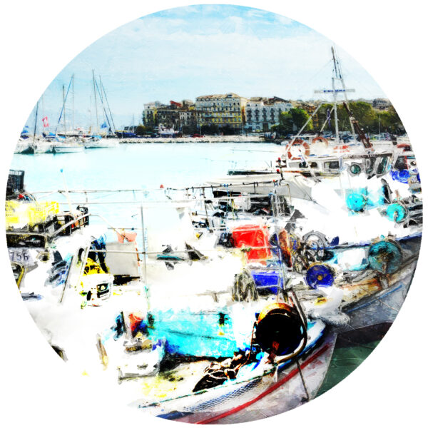 Corfu Greece Abstract Boat Art