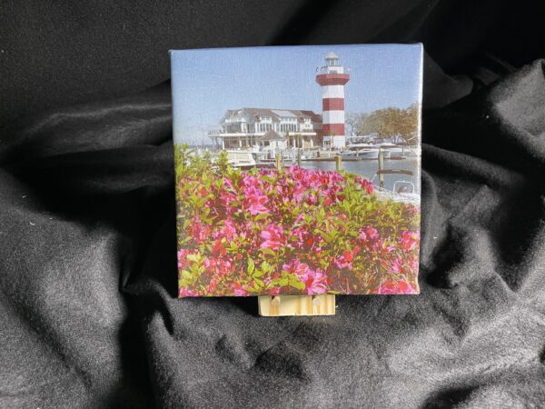 7 x 7 Gallery Wrapped Canvas HHI Lighthouse by artist Michael John Valentine of Lake Norman