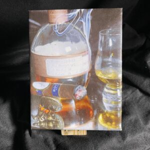 8 x 10.5 Blanton's and Davidoff Gallery Wrapped Canvas with Mini Easel by artist Michael John Valentine of Lake Norman