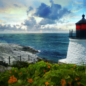 Castle Hill Lighthouse Newport Rhode Island Wall Art by Artist Michael John Valentine of Charlotte