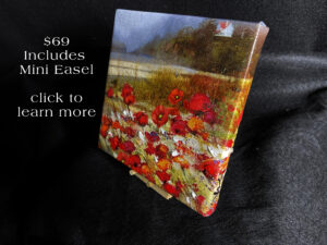 click to learn more about $69 original art on a mini easel by artist Michael John Valentine