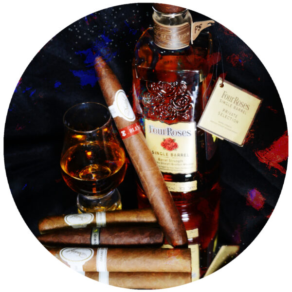 Four Roses and Davidoff Blend Cigar Abstract Art