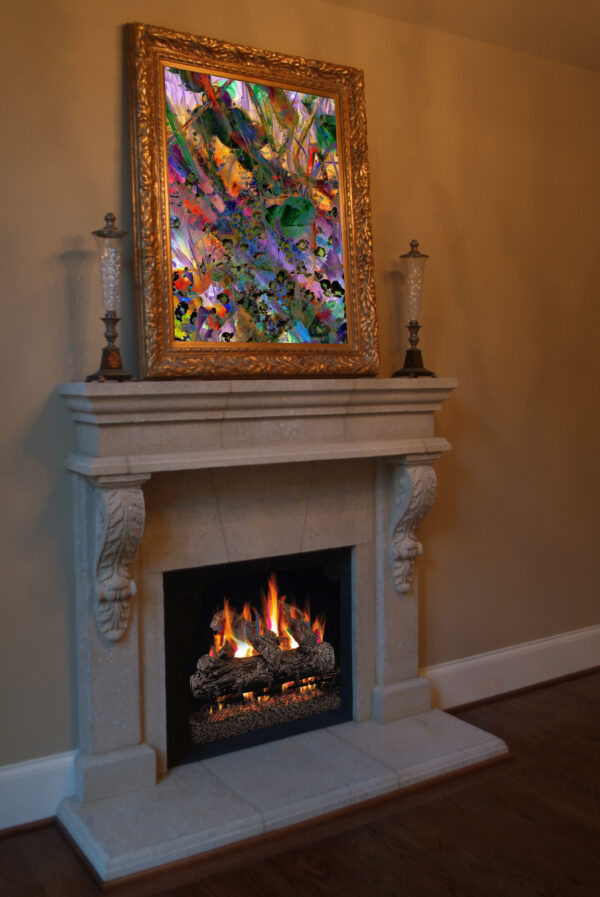Fire and Flowers Fine Art Abstract Painting by artist Michael John Valentine of Huntersville North Carolina